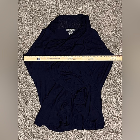 Kate & Mallory Navy Sleeveless Open Front Draped Sweater Vest Cardigan! Size 1X. - Picture 8 of 9